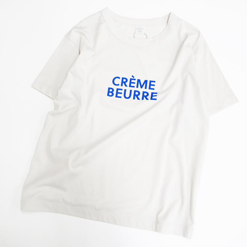 NOUVELLES DU PARADIS  デイリープリントロゴTシャツ”CREME BEURRE” /BL75 【日本製】